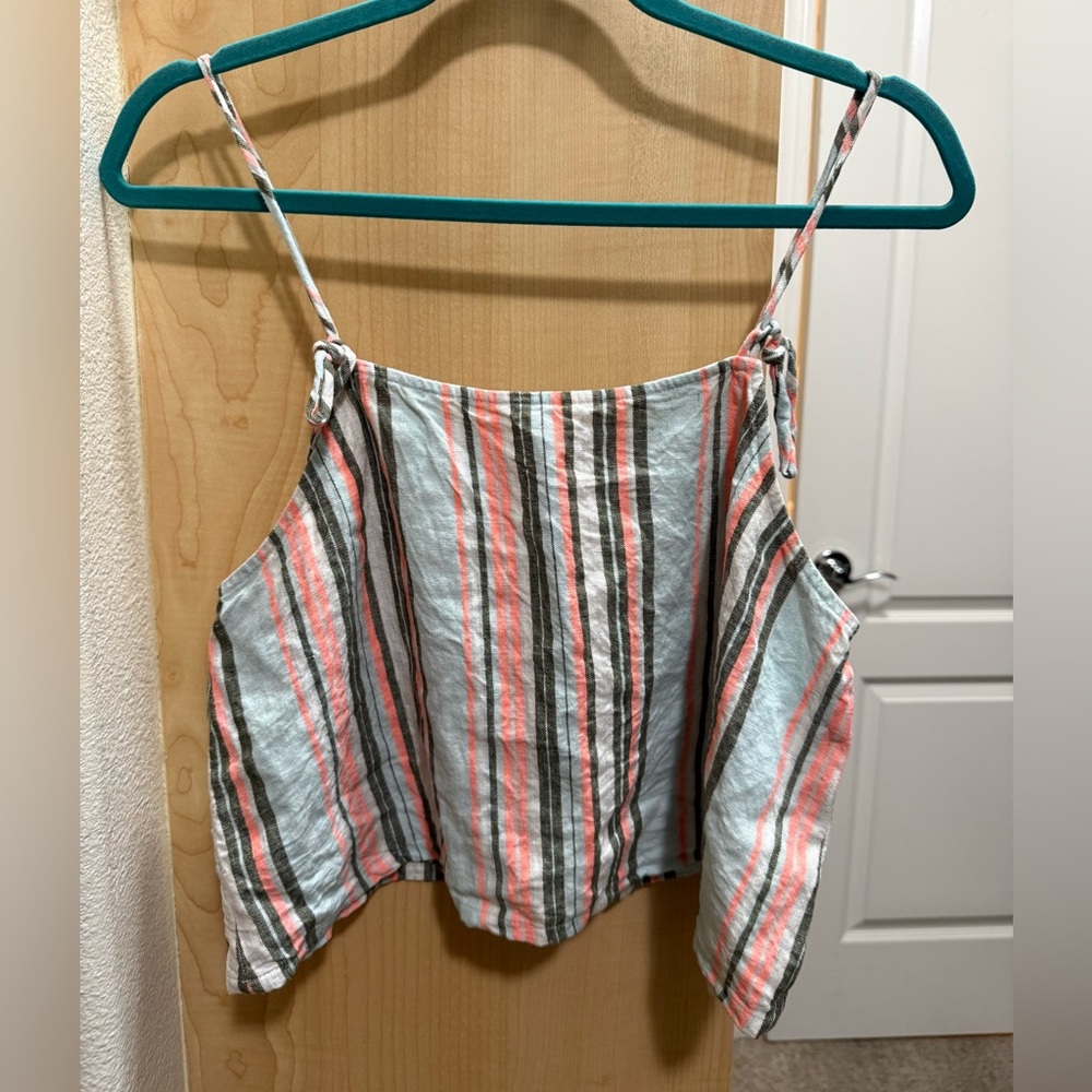 Libe Workshop Striped Cropped Camisole - Pink, Gray, White